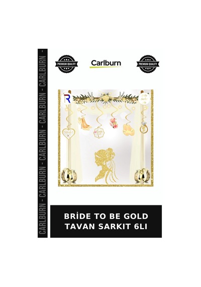 Delux Serisi Bride To Be Gold Tavan Sarkıt 6lı Dekor Kutlama Giriş