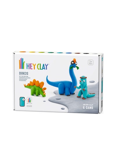 Hey Clay Hava İle Kuruyan Kil 6'lı Kutu - Dinozorlar Stegosaurus, Pachycephalosaurus, Brachiosaurus