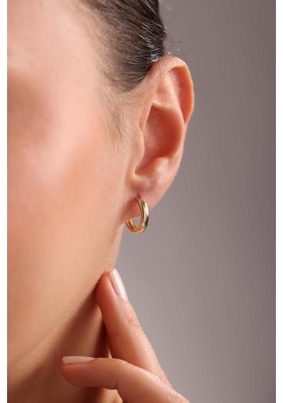 Altın Du Z Oval Halka Ku Pe 1.4 Cm 3mm
