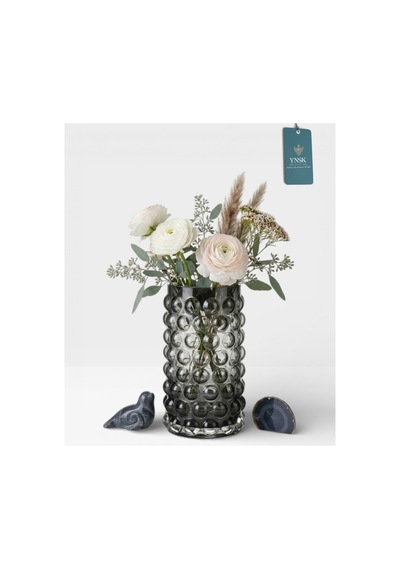 Chacha Home Luxury Bubble İthal Cam Vazo 23 Cm Gri