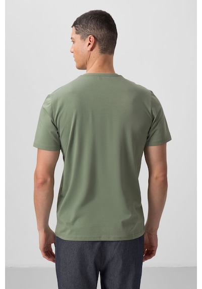 Tommy Life Açık Yeşil Basic Kısa Kol Standart Kalıp V Yaka Erkek T-shirt - 87912 CAMEL