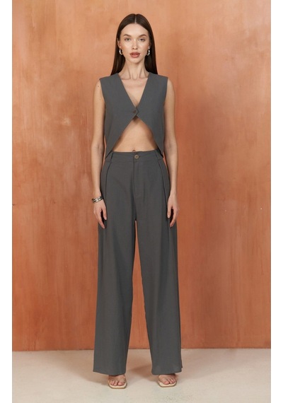 Mai Collection Mai Studios Co. Montana Antrasit Yelek Pantolon Takım Antrasit