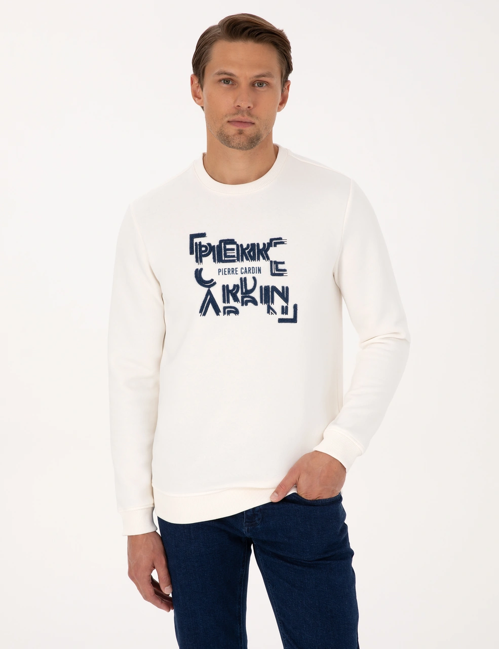Pierre Cardin Erkek Ekru Sweatshirt 50313914-vr019 Ekru