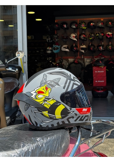 Mts Fullface Kask Ece2206 Sertifikalı Güneş Vizörlü Gri