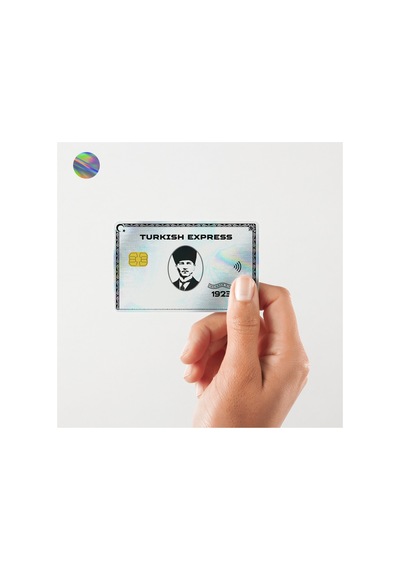 Turkısh Express Kart Kaplama Hologramlı Sticker Kart Etiketi Yüksek Kaliteli Baskı Standart