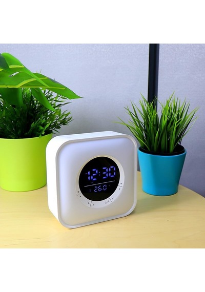 P10 Rgb Led Alarm Saat Bluetooth Hoparlör, Gece Lambası, Kablosuz Şarj Destekli Dijital Masa Saati