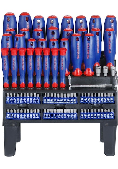 Workpro Wp200507 100 Parça Duvar Askı Aparatlı Profesyonel Cr-v Manyetik Tornavida Ve Bits Uç Seti