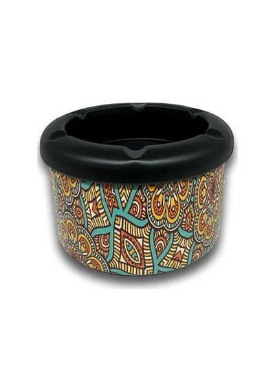 Mandala Desen Metal Mini Sigara Küllüğü Turkuaz 8cm