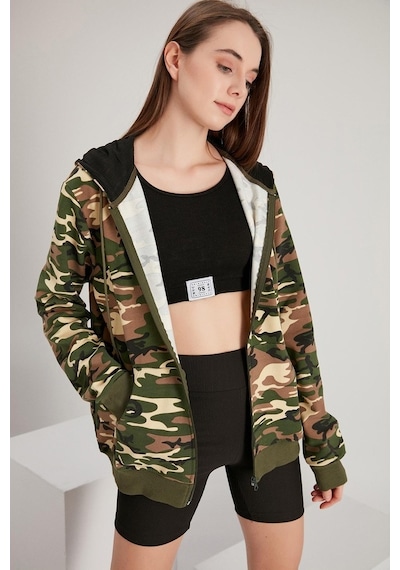 Alexander Gardi Alexandergardı Kadın Fermuarlı Oversize Sweatshirt (E21-7290)