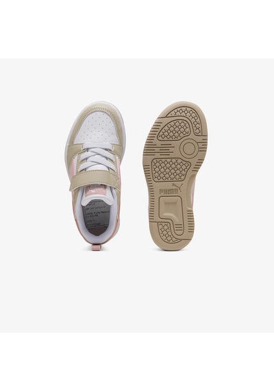 Puma Rebound V6 Low Çocuk Krem/pembe Spor Ayakkabı 397419 Beyaz