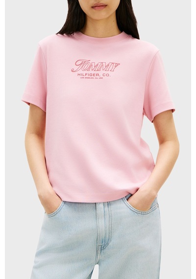 Tommy Hilfiger Bayan T Shirt Ww0ww48707 Tpg Açık Pembe Açık Pembe