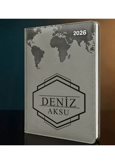 Bk Gift Kişiye Özel İsimli Termo Sert Kapak 2026 Gri Ajanda -4, Öğretmenler Günü Hediyesi, Yeni İş Hediyesi 35258 Bk Gift Renkli