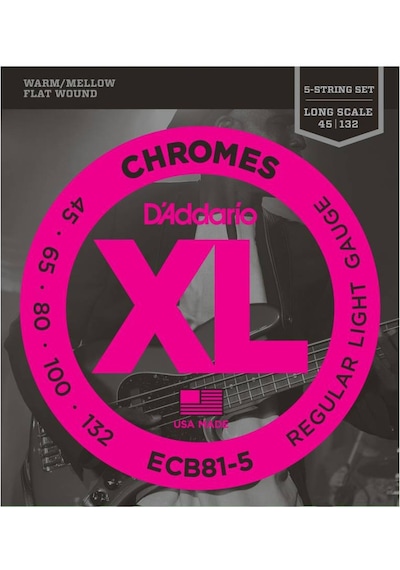 D'addario Ecb81-5 Chromes 5 Telli Bas Gitar Teli 45-132