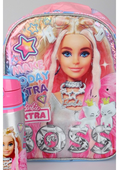 X Dekomus Lisanslı Barbie Extra Glam Collection Tek Bölmeli Küçük Boy 35 Cm Anaokul Çantası Ve 500 Ml Matara Seti Altın