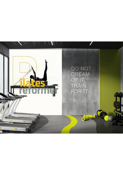 Pilates Reformer Beyaz Poster Poster Duvar Kağıdı Renkli