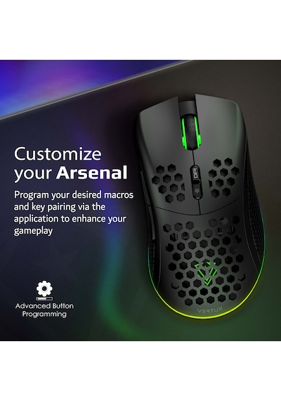 Vertux Ammolite Kablosuz GameCharged Çift Modlu RGB Optik Oyuncu Mouse