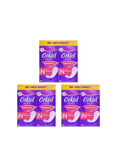 Orkıd Yaprak Pamuksu Günlük Ped Deo Fresh 80 Adet 3lü Paket
