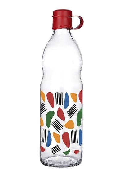 Frido Desenli Cam Suluk 1000 Ml Çok Renkli