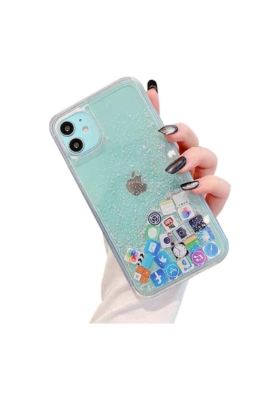 Teknomoda Apple iPhone 11 Kilif Simli Sulu Uyumlu iOS Menü Ikon Silikon 537097933