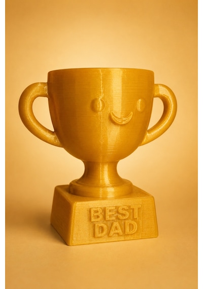 Best Dad Yazılı Babalar Günü Hediyesi Dekoratif Kupa Biblo, Babaya Özel Masa Üstü Ödül Kupası Tasarımlı Anlamlı Hediye 11x10 Cm