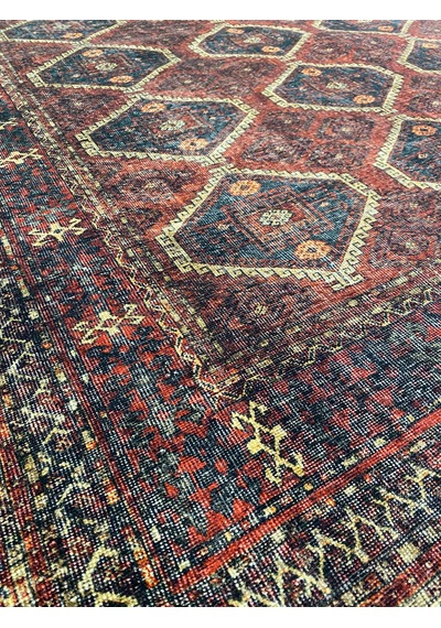 Çam Halı Anatolia 32-058 Etnik Afgan Halısı Desenli Dokuma Tabanlı Yıkanabilir Şönil Salon Ve Oda Halısı Bordo - Kırmızı
