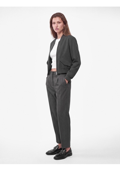 Koton Koton X Selected By Şahika Ercümen - Cepli Havuç Kesim Pileli Kumaş Pantolon Antrasit 7wak40176ew