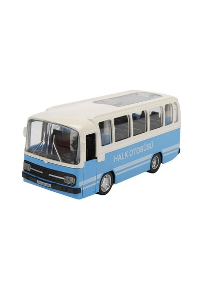 Oyuncak Işıklı Sesli 1/36 Çek Bırak Mavi Halk Otobüsü