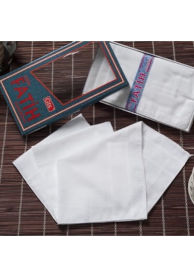 Rozet Tekstil Kutulu Kumaş Mendil 40x40 Cm Bir Düzine 12 Adet Mendil 40x40 C Beyaz