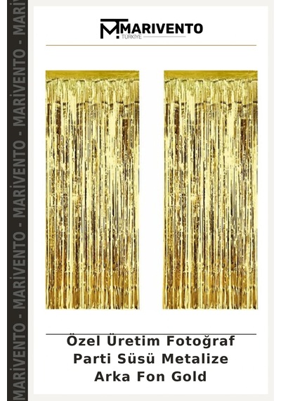 Özel Üretim Fotoğraf Parti Süsü Metalize Arka Fon Gold Tüm Yaşlar