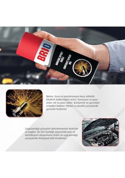 Brio Elektronik Kart Devre Kontak Yağlı Temizleyici Sprey 200 ML 2 Adet