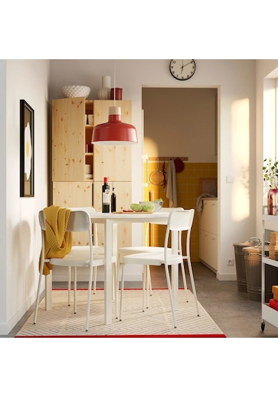 Ikea Beyaz Modern Yemek Masası - Yuvarlak Mutfak Masası