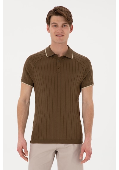 U.S. Polo Assn. Erkek Slim Fit Bisiklet Yaka Haki Tişört 50306481-VR027