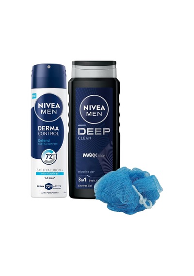 Men Erkek Deep Dimension Duş Jeli 500ml Ve Sprey Deodorant Derma Control Defend 150ml, Lif Hediyeli Diğer