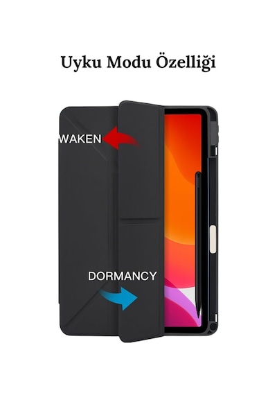 Samsung Galaxy Tab S6 Lite P610 / Sm-p620 Kılıf Kalem Bölmeli Farklı Stand Arkası Yumuşak Silikon Arka Kapak