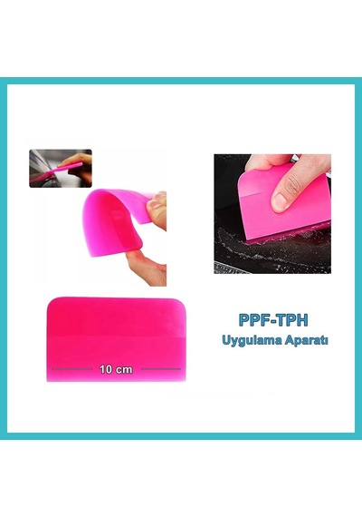 Bezos Ppf/tph Silikon Çekçek Ragle Cam Filmi Çekme Uygulama Aparatı Pembe 10x7.5cm Dfnbez