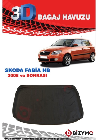 Skoda Fabia Hb 2008 ve Sonrası 3D Bagaj Havuzu Bizymo