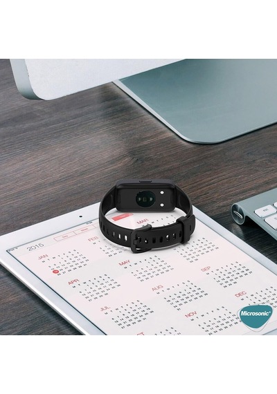 Huawei Band 9 İçin Kordon, Silicone Sport Band Siyah Band 9 İle Uyumlu Kordon - Siyah Çok Renkli