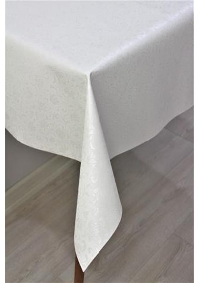 Elyaf Astarlı Silinebilir Pvc Muşamba Masa Örtüsü 514-beyaz-beyaz