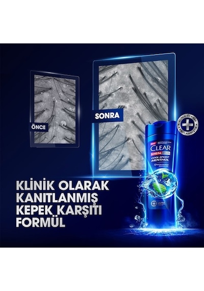 Clear Men Kepeğe Karşı Etkili Şampuan Cool Sport Menthol 350 Ml Yeni Ambalaj