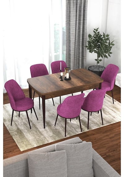 Canisa Kor Serisi 70x114 Açılabilir Mutfak Masası Takımı Barok Desen Masa 6 Mor Sandalye Masa Barok Sandalyeler Mor Canisa Kor Serisi 70x114 Açılabilir Mutfak Masası Takımı Barok Desen Masa 6 Mor Sandalye Masa Barok Sandalyeler Mor