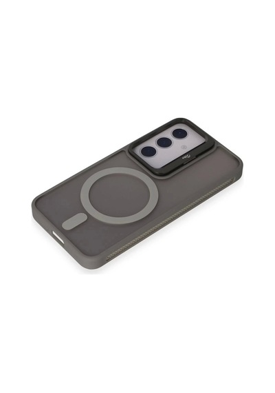 Joko Samsung Galaxy Uyumlu  S24 Flet Lens Magsafe Kapak - Gri Çok Renkli