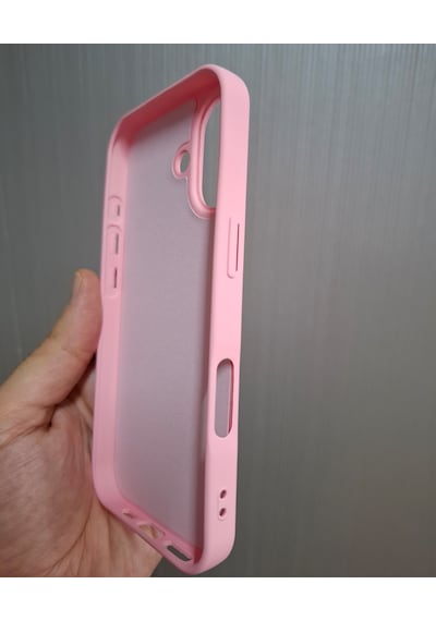 Apple Uyumlu iPhone 17 Logolu İçi Kadife Silikon Lansman Kılıf Pembe