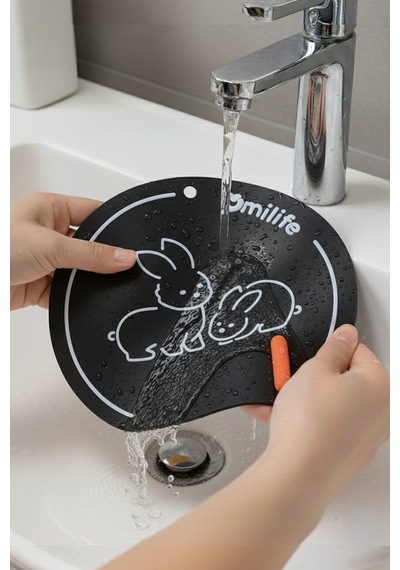 Siyah Gider Koku Önleyici Silikon Sızdırmaz Ped Banyo Mutfak Lavabo Koruyucu 15x14 Cm
