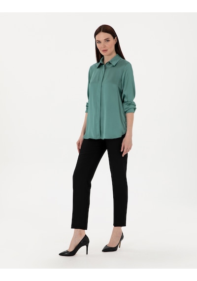 Pierre Cardin Kadın Yeşil Gömlek Desenli 50301090-vr054 Yeşil