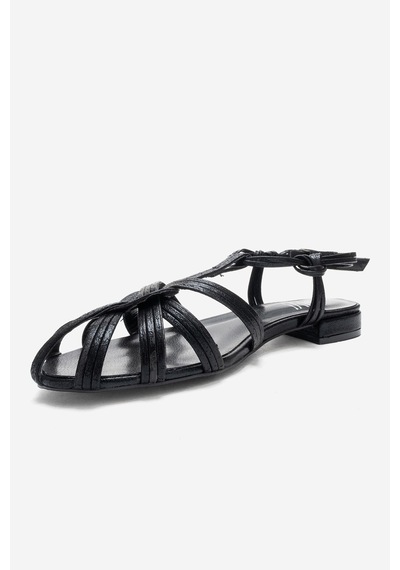 Luvishoes Rosse Siyah Simli Kadın Sandalet Siyah