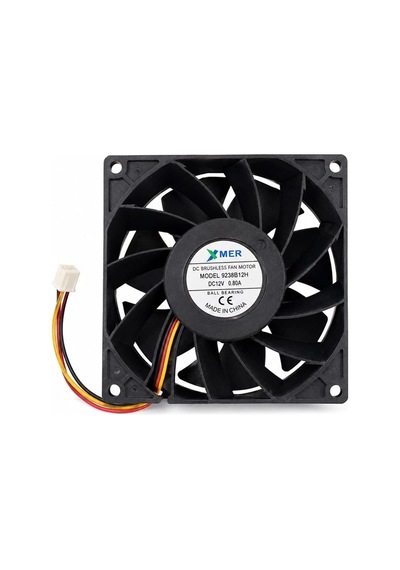 9cm 12volt 92x92x38mm 12v 3 Kablolu Rulmanlı 0.80a Fan
