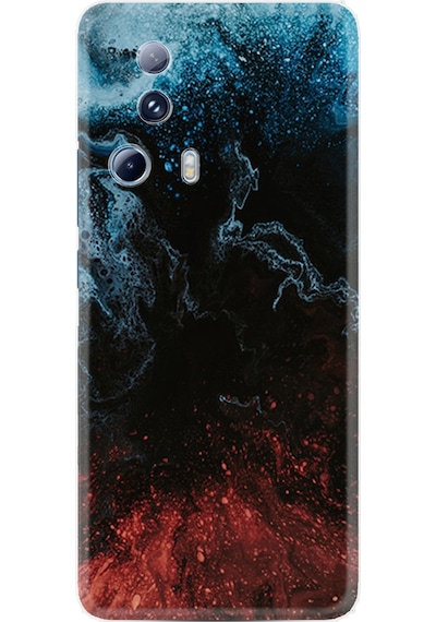 Xiaomi 13 Lite Kılıf Resimli Desenli Baskılı Silikon Red Blue Black Abstact 1386