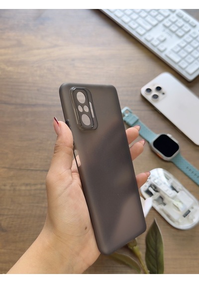 Redmi Note 10 Pro Uyumlu Süper İnce Mat Ultra Thin Silikon Kılıf Buzlu Siyah