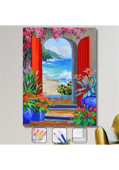 Huzura Açılan Kapı Sayılarla Boyama Seti - 40x50cm, Çerçeveli