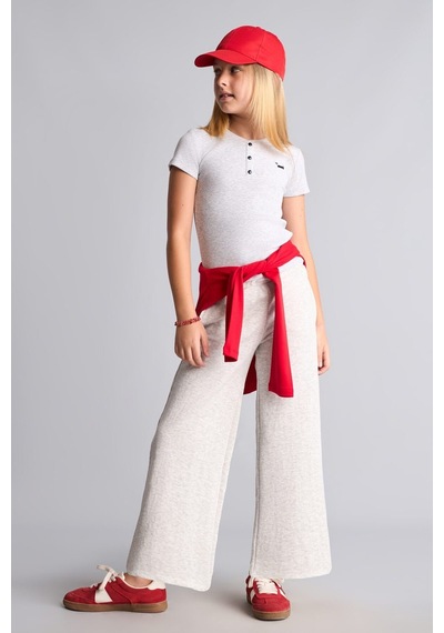 Defacto Fitilli Örme Wide Leg Kız Çocuk Pantolon I3160a826augr421 Gri-gr421